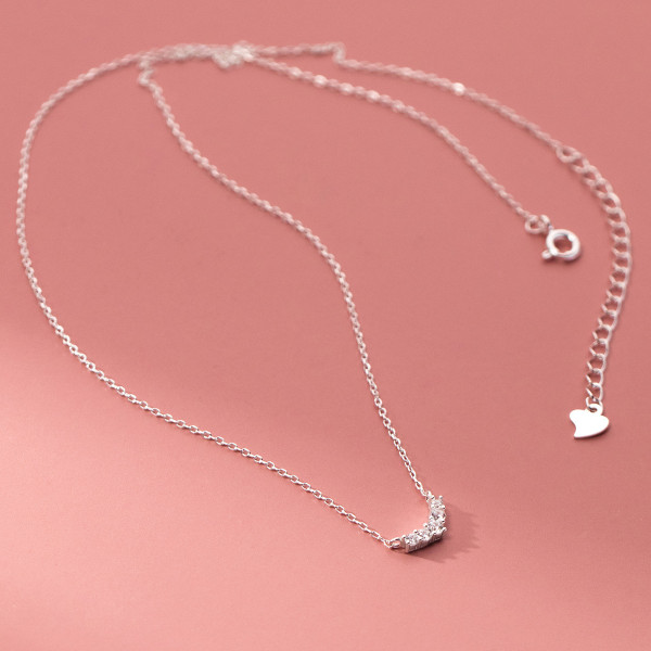 A39465 s925 sterling silver rhinestone elegant grade unique necklace