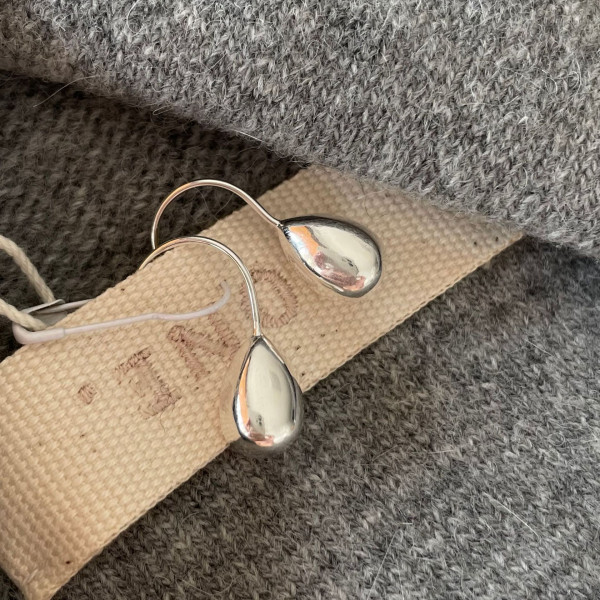 A37134 925 sterling silver minimalist silver unique teardrop earrings
