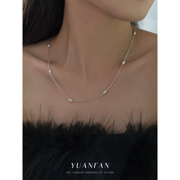 A43008 s925 sterling silver unique design wrinkled bead necklace
