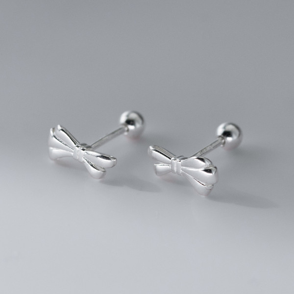A41493 s925 sterling silver simple butterfly stud design earrings