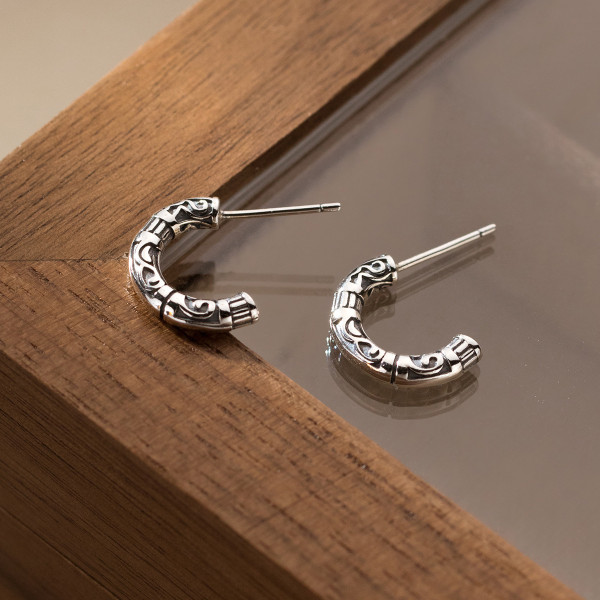 A39321 s925 sterling silver stud vintage design earrings