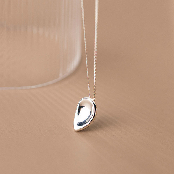 A34056 s925 sterling silver leaf necklace