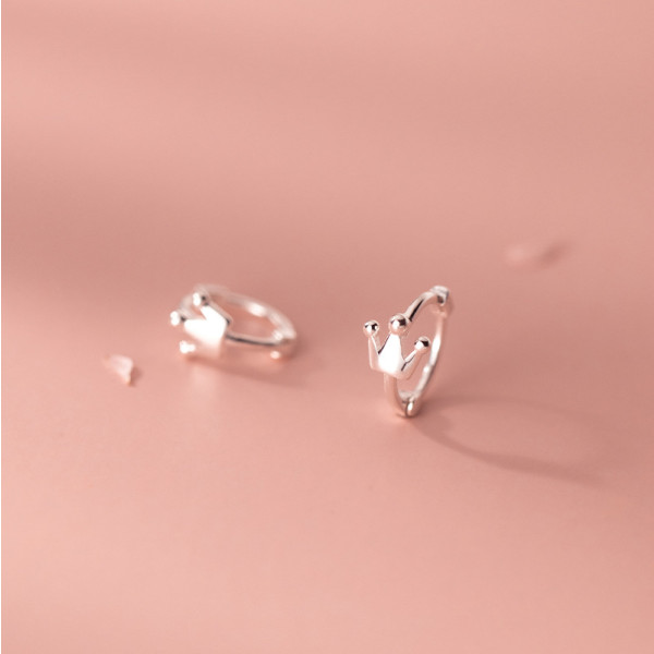 A35699 s925 sterling silver crown cute cute unique fashion chic earrings