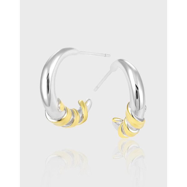 A40307 simple elegant grade plated geometric design s925 sterling silver stud earrings