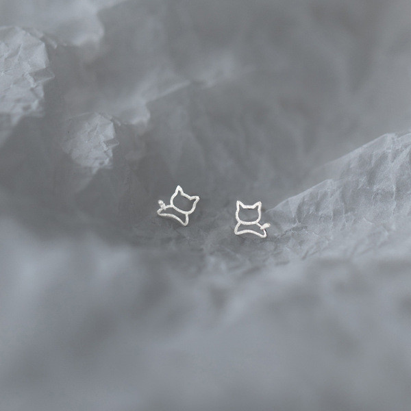 A33758 s925 sterling silver cute simple hollowed sweet earrings