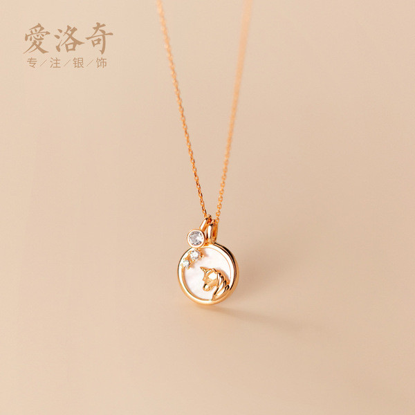 A33037 s925 sterling silver small trendy sweet necklace
