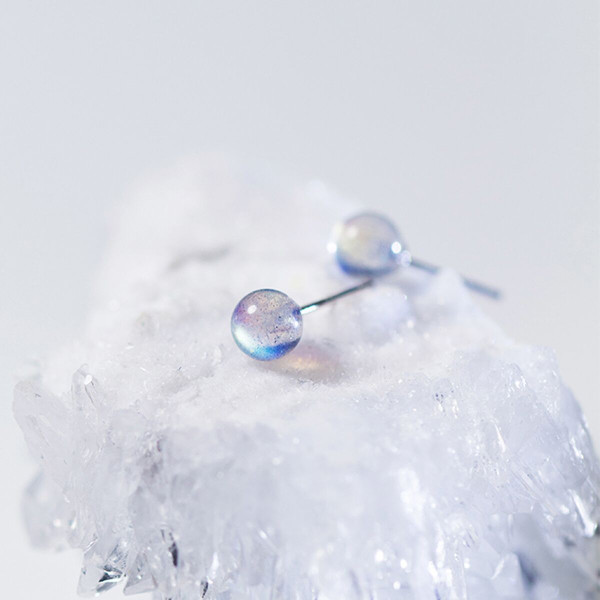 A44548 s925 sterling silver trendy sweet simple natural stud earrings