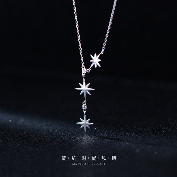 A34116 s925 sterling silver sweet rhinestone chic fashion necklace