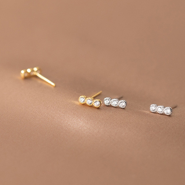 A34649 s925 sterling silver chic simple rhinestone earrings