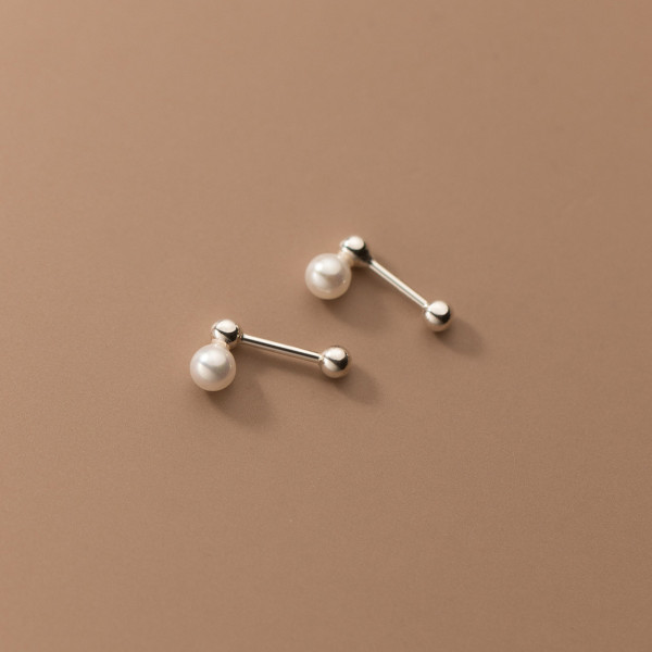 A36838 s925 sterling silver pearl earrings