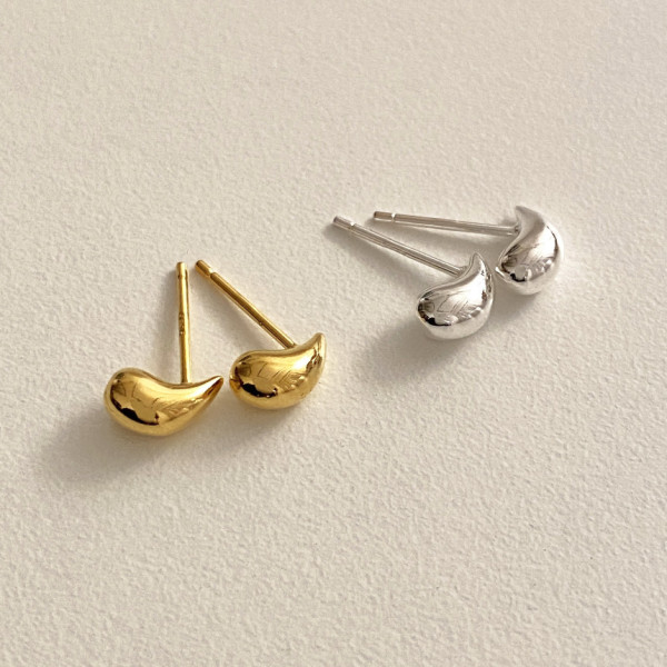 A43205 sterling silver teardrop stud earrings simple elegant earrings