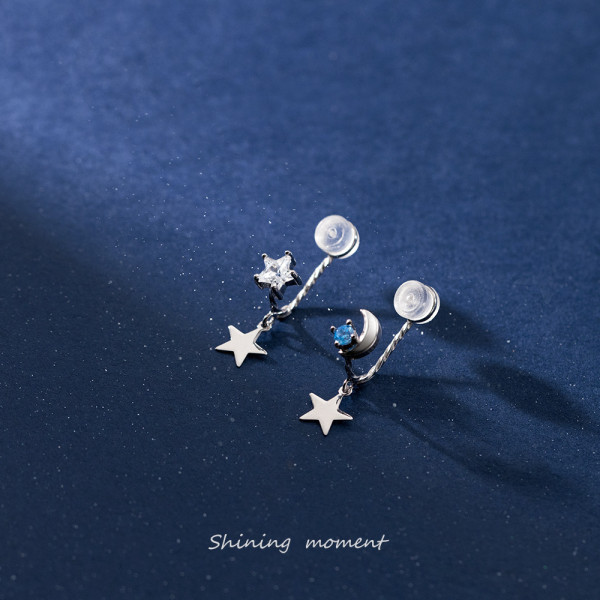 A42921 s925 silver clipon trendy piercing earrings