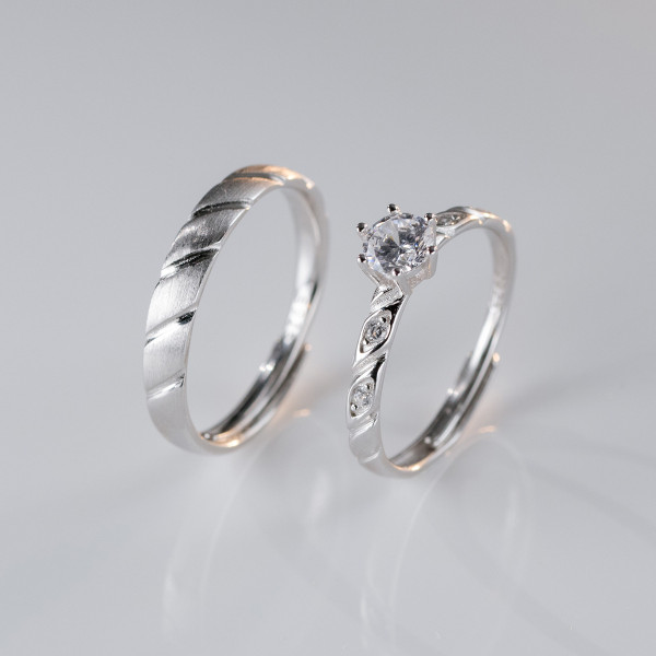 A41870 s925 sterling silver fashion simple rhinestone ring