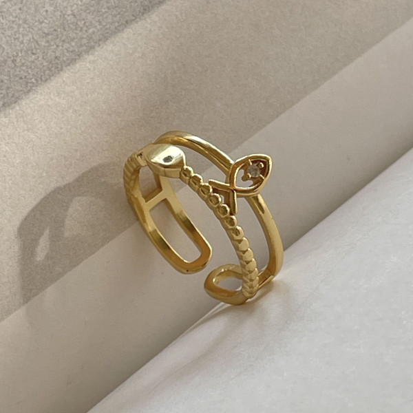 A44339 simple s925 sterling silver bar unique ring
