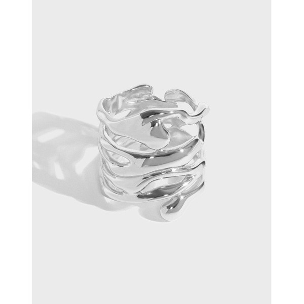 A31278 minimalist multilayer wrap wide quality s925 sterling silver adjustable ring