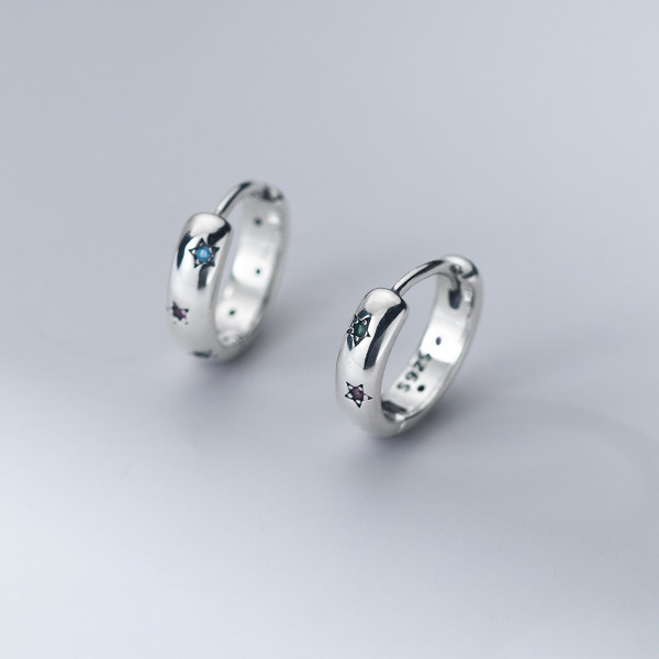 A42836 s925 silver thai vintage simple cute earrings