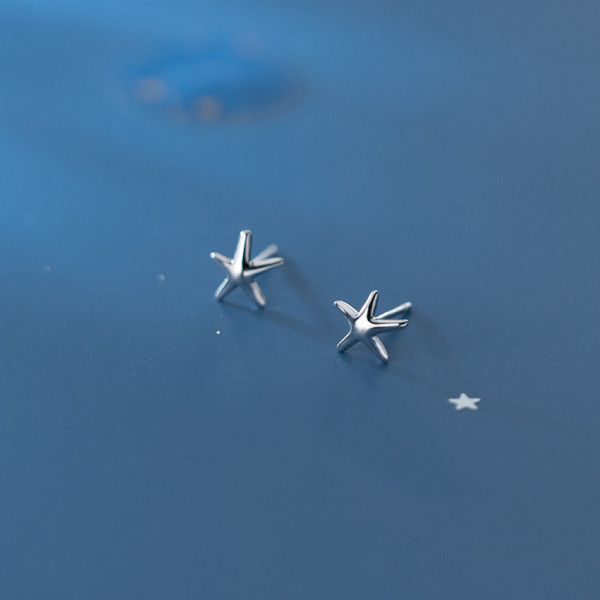 A37330 s925 sterling silver starfish stud cute hot elegant stars earrings