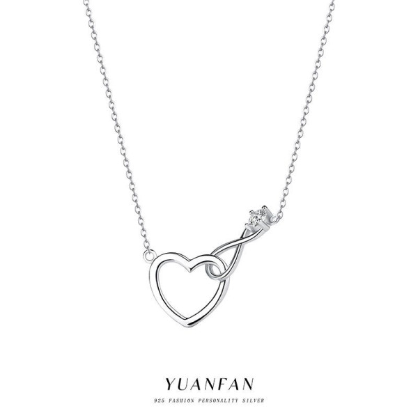 A43039 s925 sterling silver design heart necklace