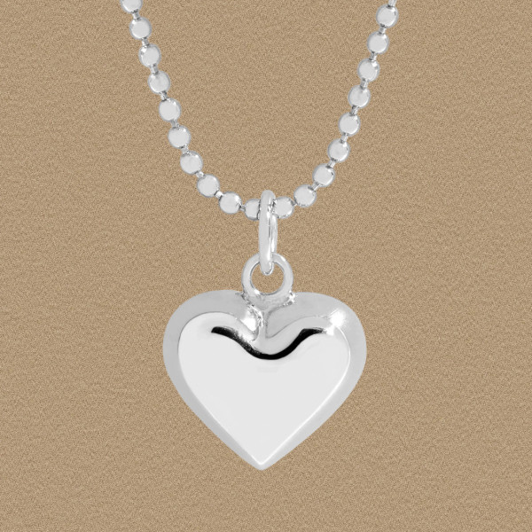 A44283 heart bead sterling silver s925 necklace