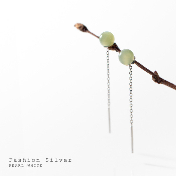 A33216 s925 sterling silver trendy circle string short simple earrings