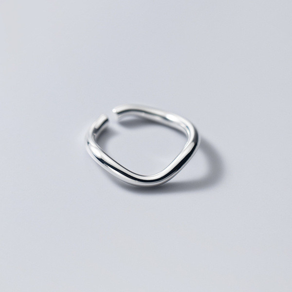A32086 s925 sterling silver weave bar chic adjustable ring