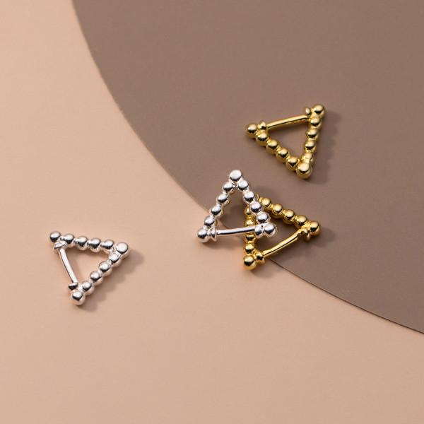 A38108 s925 sterling silver triangle big statement earrings