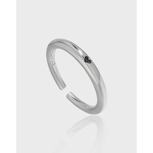 A38894 design simple heart s925 sterling silver adjustable ring