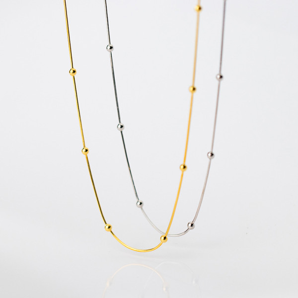 A45384 s925 silver simple fashion elegant trendy necklace