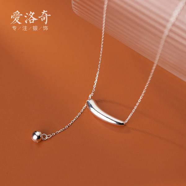 A33066 s925 sterling silver simple teardrop necklace