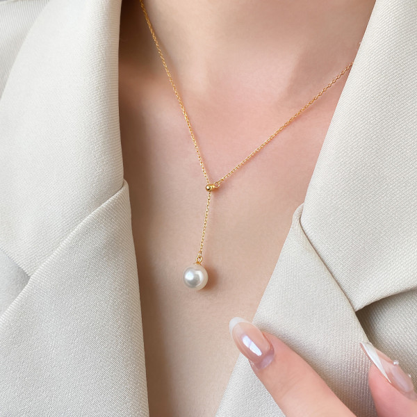A45308 s925 silver trendy sweet simple necklace