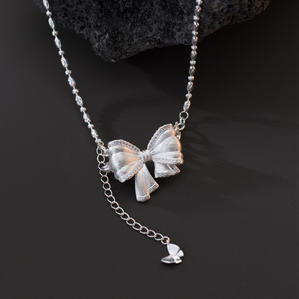 A37464 s925 sterling silver butterfly sweet design necklace