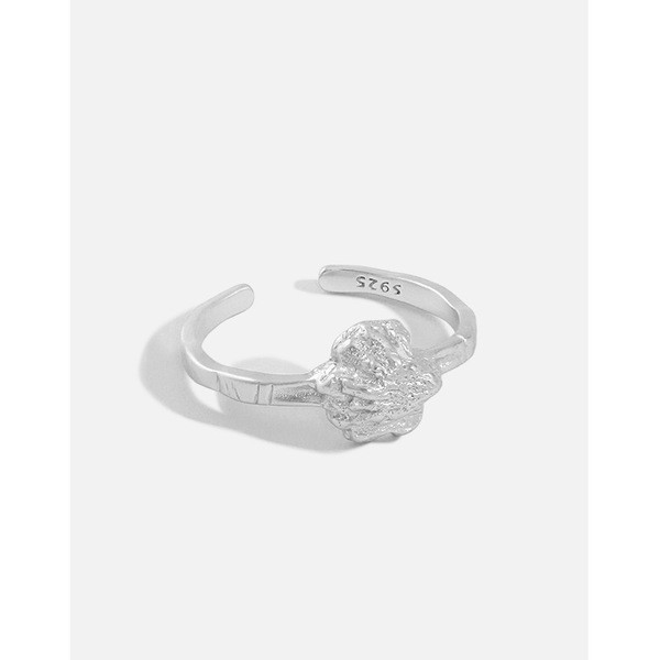 A31284 minimalist geometric irregular quality s925 sterling silver adjustable ring