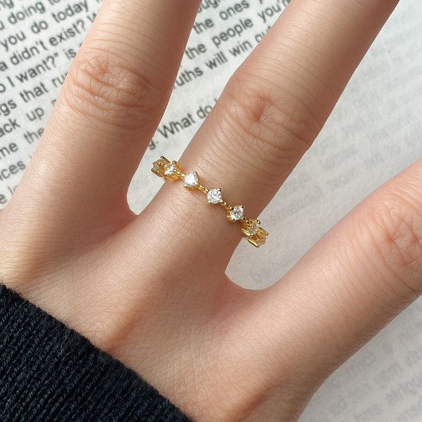 A43364 s925 sterling silver rhinestone fashion ring