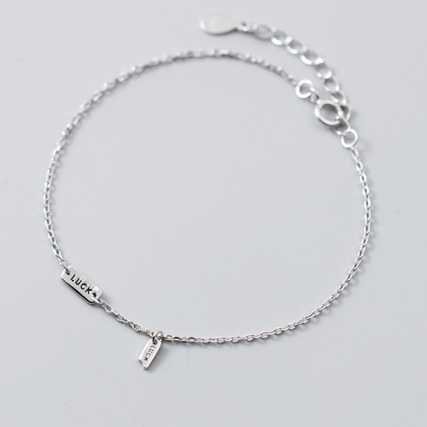 A41080 s925 sterling silver letter charm design bracelet