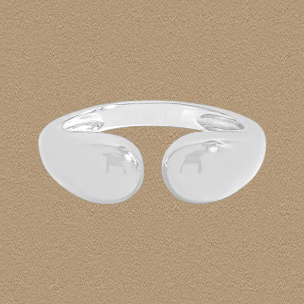 A45489 geometric teardrop adjustable sterling silver s925 ring