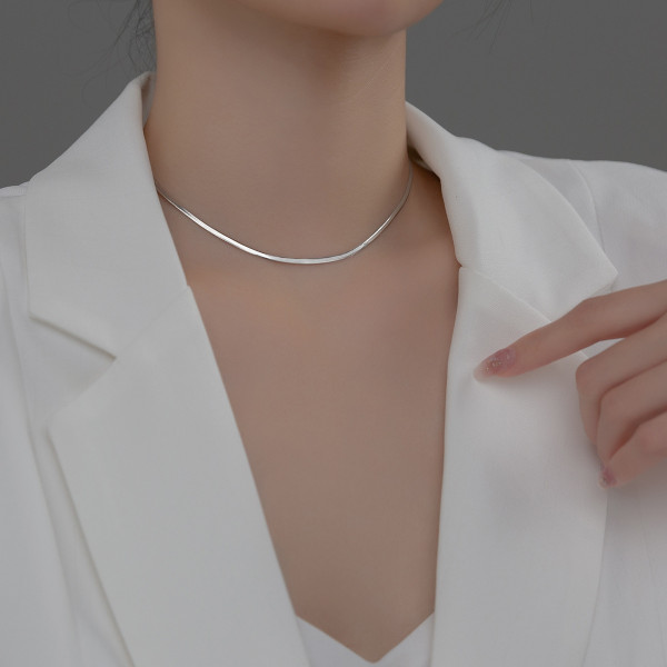 A36887 s925 sterling silver simple chic women fashion necklace
