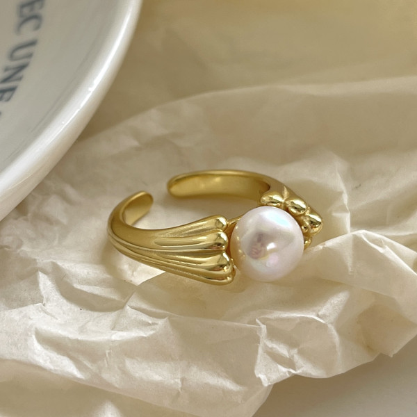 A37789 sterling silver pearl fashion ring