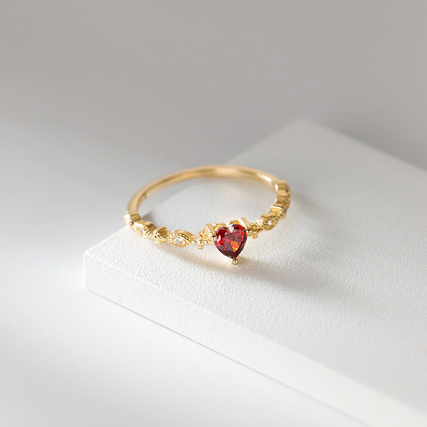 A36314 s925 sterling silver chic rhinestone heart ring
