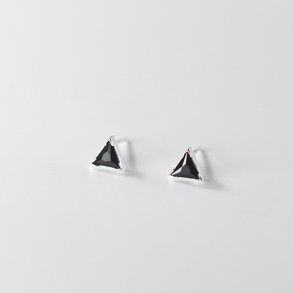 A33655 s925 sterling silver simple fashion rhinestone triangle earrings