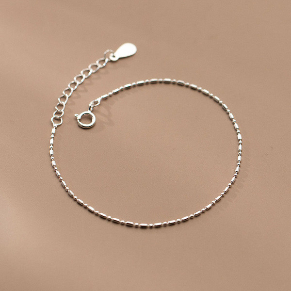 A34240 s925 sterling silver sweet trendy simple silver unique chic bracelet