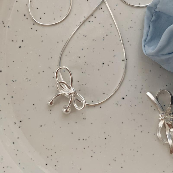 A39902 sterling silver butterfly simple elegant sweet necklace