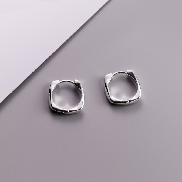 A39016 s925 silver square simple cute bar earrings
