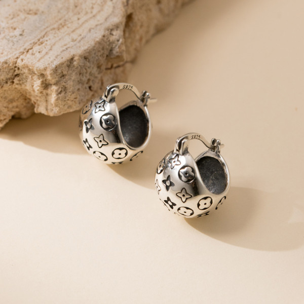 A37876 s925 sterling silver thai ball earrings