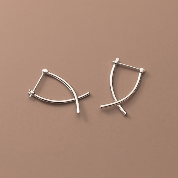 A35563 s925 sterling silver barX simple chic fashion unique earrings