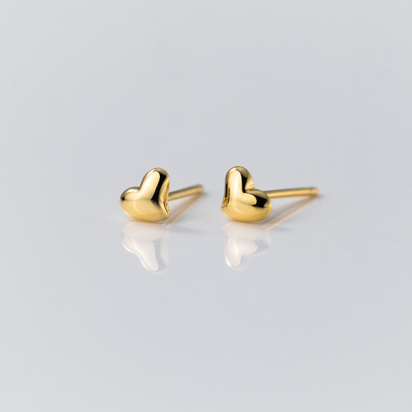 A39118 s925 sterling silver cute dainty heart stud trendy sweet earrings