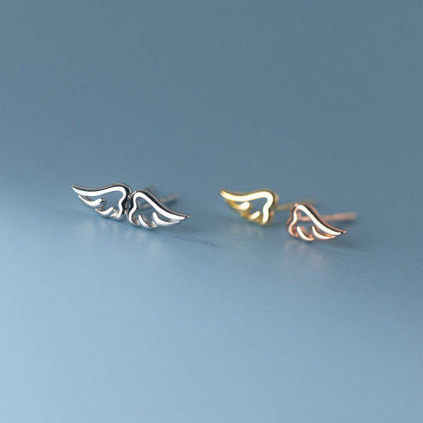 A36830 s925 sterling silver wing hollowed earrings