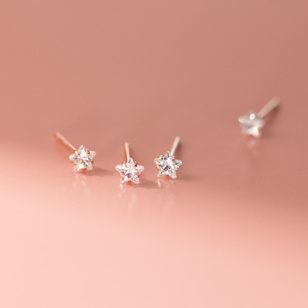 A43337 s925 sterling silver trendy sweet rhinestone stud cute earrings