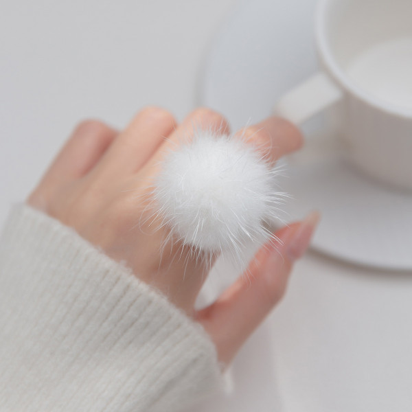 A36172 s925 sterling silver ball cute adjustable ring