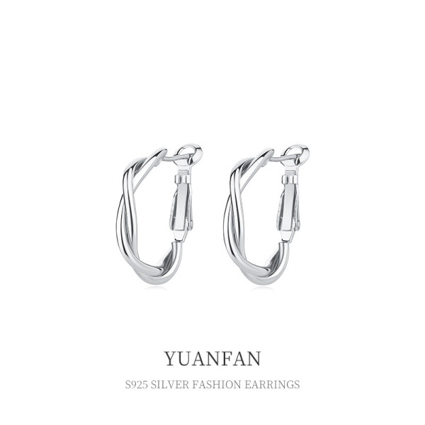 A35681 s925 sterling silver vintageins fashion simple twist earrings