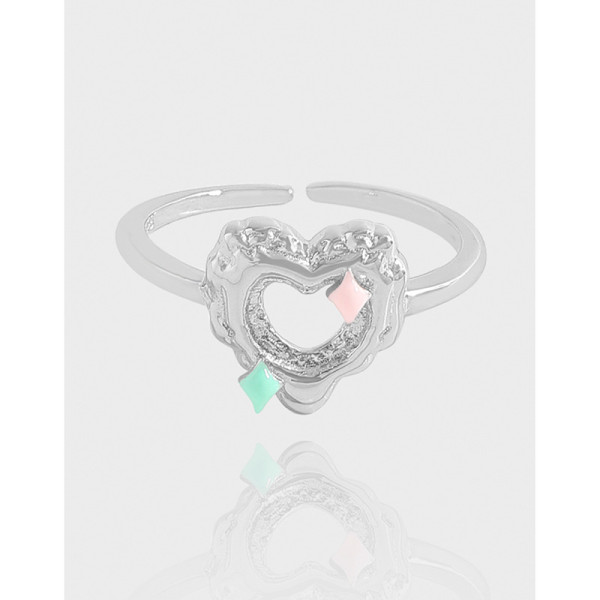 A43296 design wrinkled heart glazed sterling silver s925 ring